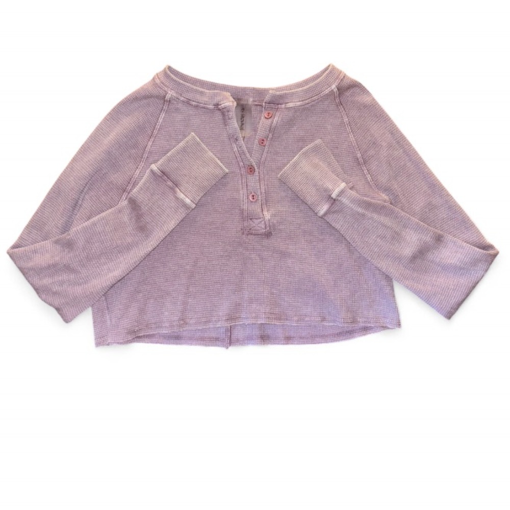 Purple Long Sleeve Henley Top